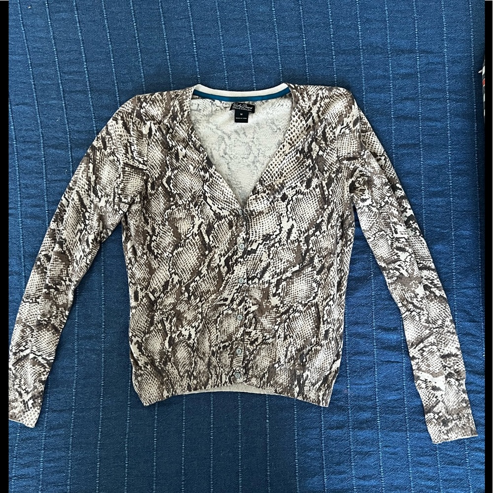 Lucky Brand Snake Skin Print Cardigan